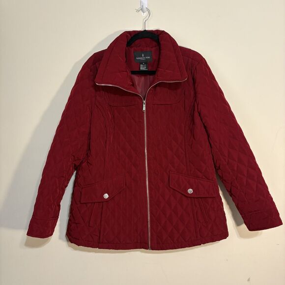 London Fog Jackets & Blazers - London Fog Women's Quilted All Weather Quilted Jacket Burgandy XL - No Hood